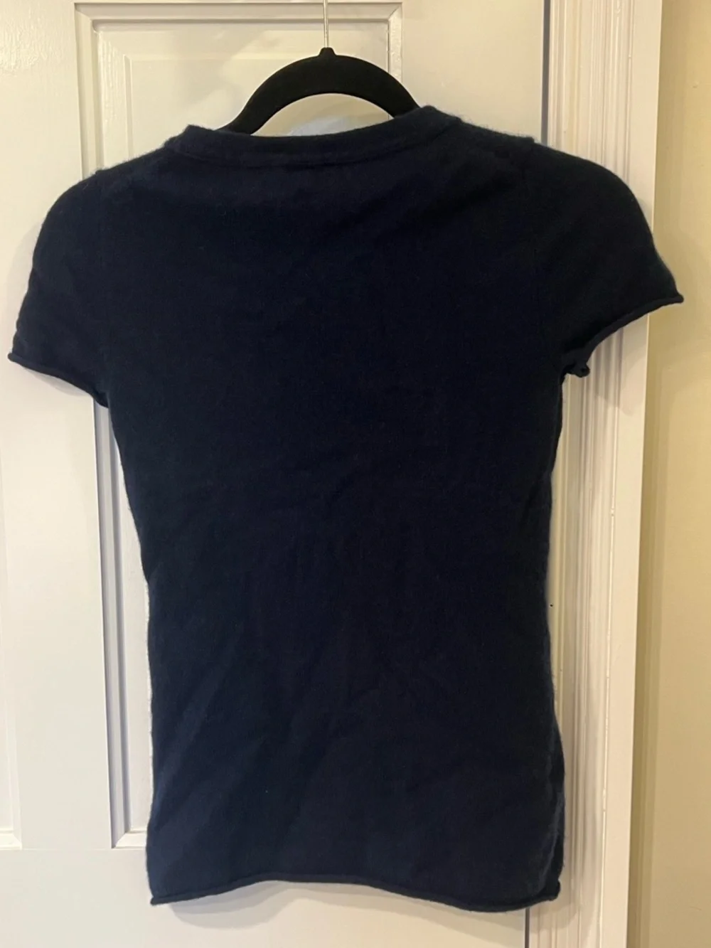 J. Crew Cashmere Short Sleeve Sweater Navy Blue XS